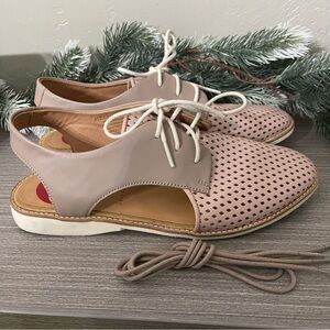 Rollie Slingback Punch Blush Stone Nubuck Derby Flats Womens EU 39 US 8.5